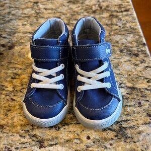 See Kai Run Toddler Navy and White High-Top Sneakers